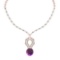 25.63 Ctw VS/SI1 Amethyst And Diamond 14k Rose Gold Victorian Style Necklace