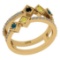 0.59 Ctw I2/I3 Treated Fancy Multi Diamond 14K Yellow Gold Vintage Style Engagement Ring