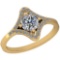 1.16 Ctw Diamond I2/I3 14K Yellow Gold Vintage Style Ring