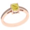 1.15 Ct GIA Certified Natural Fancy Yellow Diamond And White Diamond 14K Rose Gold Engagement Rings