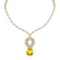 29.11 Ctw SI2/I1 Lemon Topaz And Diamond 14k Yellow Gold Victorian Style Necklace