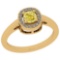 0.63 Ct GIA Certified Natural Fancy Yellow Diamond And White Diamond 18K Yellow Gold vintage Style R