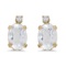 14k Yellow Gold Oval White Topaz And Diamond Earrings 1.88 CTW