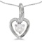 14k White Gold Pearl And Diamond Heart Pendant