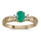 10k Yellow Gold Oval Emerald And Diamond Ring 0.35 CTW