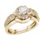 14K Yellow Gold .75 CTW Round Diamond Band Bridal Ring Set 0.75 CTW