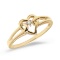 14K Yellow Gold Diamond Heart Ring 0.01 CTW