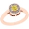 0.63 Ct GIA Certified Natural Fancy Yellow Diamond And White Diamond 14K Rose Gold vintage Style Rin