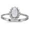 10k White Gold Oval White Topaz And Diamond Ring 0.5 CTW