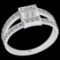 0.45 Ctw I2/I3 Diamond 10K White Gold Casino theme Ring