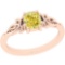 1.15 Ct GIA Certified Natural Fancy Yellow Diamond 14K Rose Gold Anniversary Ring