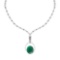 10.79 Ctw VS/SI1 Emerald And Diamond 14k White Gold Victorian Style Necklace