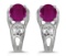 14k White Gold Round Ruby And Diamond Earrings 1.01 CTW