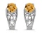 14k White Gold Round Citrine And Diamond Earrings 0.67 CTW