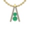 1.70 Ctw Emerald And Diamond I2/I3 14K Yellow Gold Necklace