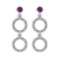 1.04 Ctw VS/SI1 Amethyst And Diamond 10K White Gold Dangling Earrings