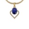 1.40 Ctw I2/I3 Blue Sapphire And Diamond 14K Yellow Gold Necklace