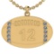 0.35 Ctw SI2/I1 Diamond 14K Yellow Gold Football Rugby Necklace
