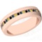 0.16 Ctw I2/I3 Multi Treated Fancy yellow,Blue,Black diamond 14K Rose Gold Entertiy Band Ring