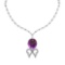 22.75 Ctw VS/SI1 Amethyst And Diamond 14k White Gold Victorian Style Necklace