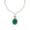 68.05 Ctw VS/SI1 Emerald And Diamond 14k Yellow Gold Victorian Style Necklace