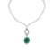 15.57 Ctw VS/SI1 Emerald And Diamond 14k White Gold Victorian Style Necklace