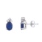 14k White Gold Sapphire And Diamond Oval Earrings 1.07 CTW