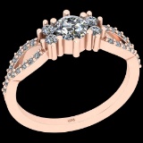 0.79 Ctw I2/I3 Diamond 10K Rose Gold Vintage Style Ring