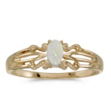 14k Yellow Gold Oval Opal Ring 0.08 CTW
