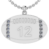 0.35 Ctw SI2/I1 Diamond 14K White Gold Football Rugby Necklace