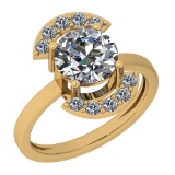 1.50 Ctw Diamond I2/I3 14K Yellow Gold Vintage Style Ring