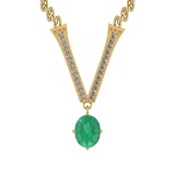 1.59 Ctw VS/SI1 Emerald And Diamond 14K Yellow Gold
