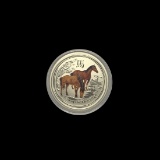 2014 Australia 1/2 oz Silver Year Of The Horse Colorized