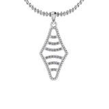 0.12 Ctw Diamond I2/I3 14K White Gold Vintage Style Pendant