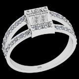 0.45 Ctw I2/I3 Diamond 10K White Gold Casino theme Ring