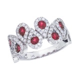 14k White Gold Ruby and .48 CTW Diamond Fashion Ring 1.13 CTW