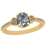 0.70 Ctw Diamond I2/I3 14K Yellow Gold Vintage Style Ring