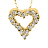 14K Yellow Gold Diamond Heart Pendant 0.25 CTW