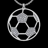 1.02 Ctw SI2/I1 Diamond 14K White Gold Football Pendant