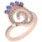 0.96 Ctw VS/SI1 Tanzanite And Diamond 14K Rose Gold Ring