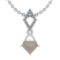 0.69 Ct Natural salt pepper And White Diamond I2/I3 14k White Gold Pendant