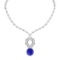 13.56 Ctw SI2/I1 Tanzanite And Diamond 14k White Gold Victorian Style Necklace