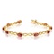 10K Yellow Gold Oval Garnet and Diamond Bracelet 4.26 CTW