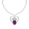 23.69 Ctw VS/SI1 Amethyst And Diamond 14k White Gold Victorian Style Necklace
