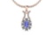 1.50 Ctw I2/I3 Tanzanite And Diamond 14K Rose Gold Necklace