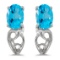 10k White Gold Oval Blue Topaz And Diamond Earrings 0.81 CTW