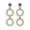 1.04 Ctw VS/SI1 Amethyst And Diamond 10K Yellow Gold Dangling Earrings