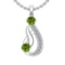 1.23 Ctw VS/SI1 Peridot And Diamond 10K White Gold Vintage Pendant