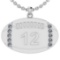 0.35 Ctw SI2/I1 Diamond 14K White Gold Football Rugby Necklace
