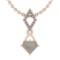 0.69 Ct Natural salt pepper And White Diamond I2/I3 14k Rose Gold Pendant
